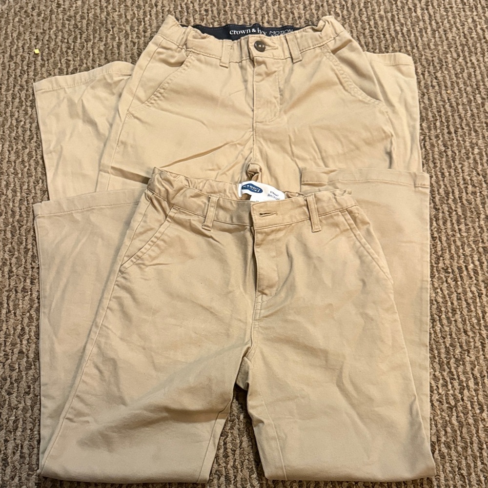 2 pair khaki pants, straight, leg   crown & ivy Beige/Tan Chino Pants Duo/O